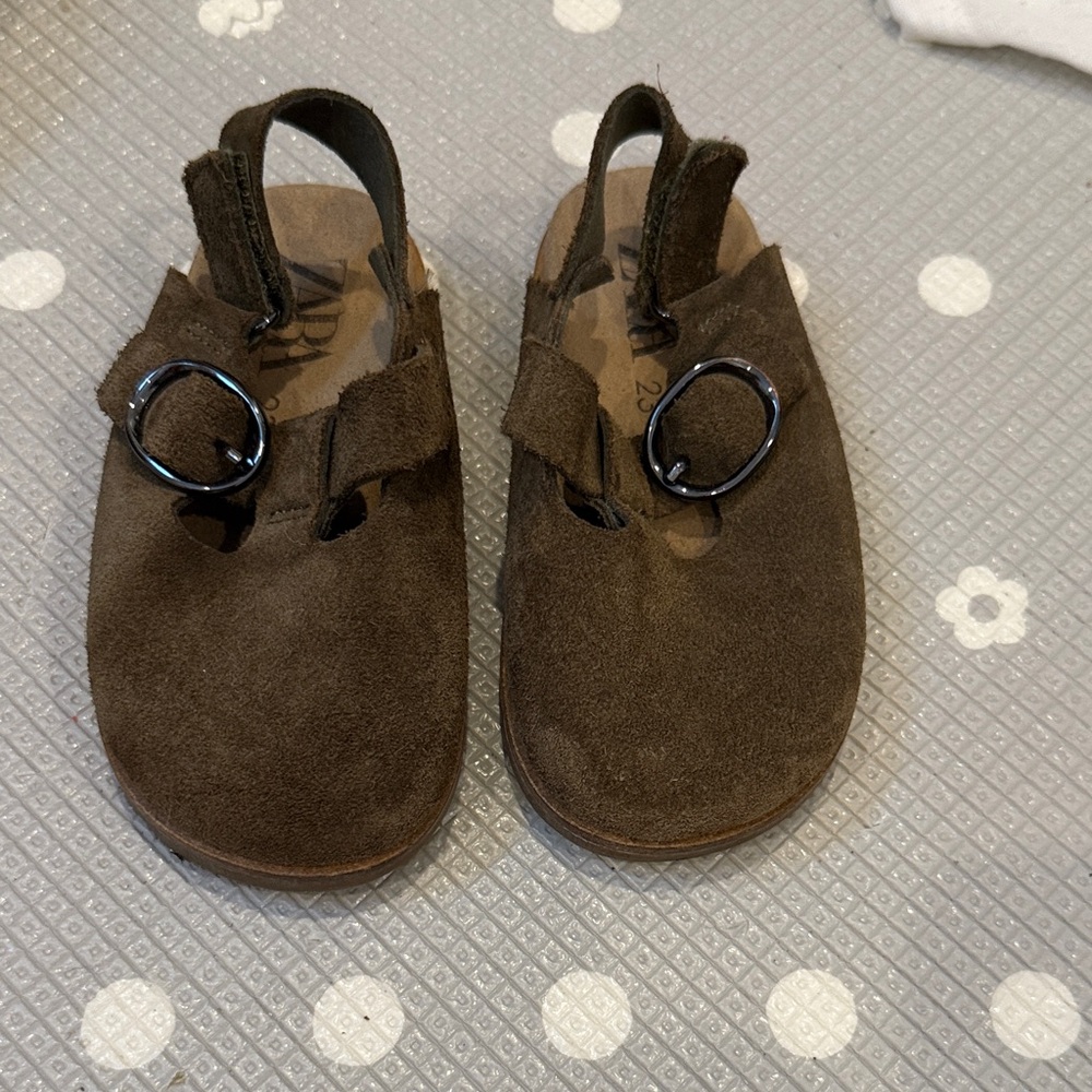 Zara Dark Brown Kids Sandals with Buckle